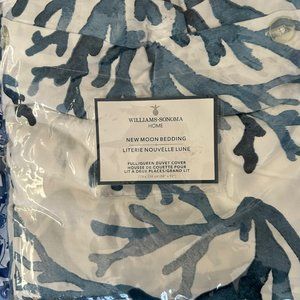 WILLIAMS SONOMA HOME Printed Coral Duvet Cover Full/Queen DUVET COVER NWT